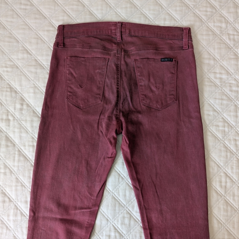 Hudson Nico Cabernet Red Coated Skinny Jeans Mid-Rise Y2K 2010s Size 6/28 - Picture 13 of 16